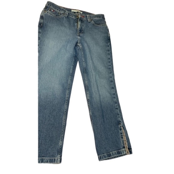 Vintage Tommy Hilfiger Women's Denim Jeans Cropped Capri Ankle Accent Sz 2 - Picture 1 of 15